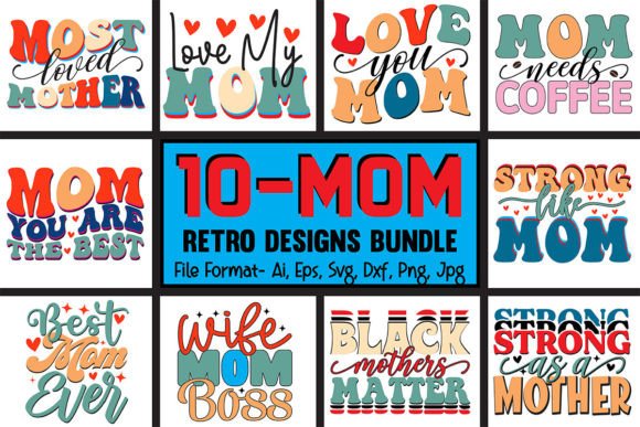 Download 10_Mother’s Day Retro Designs Bundle. - Retro designs Collection