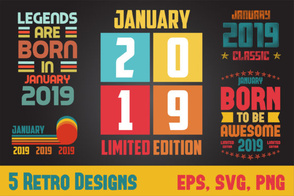 Download 5 Retro Designs - January 2019 - Retro designs Collection