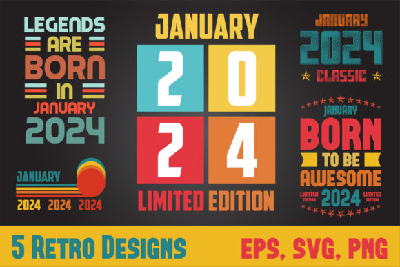 Download 5 Retro Designs - January 2024 - Retro designs Collection