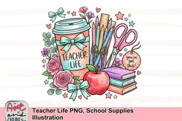 Download Teacher Life PNG, School Supplies Illustration - Illustration Collection