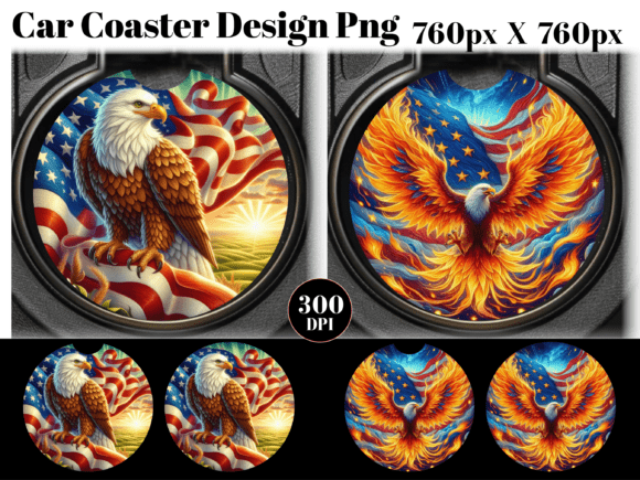 Download American Flag Eagle Car Coaster PNG - Car coaster png Collection