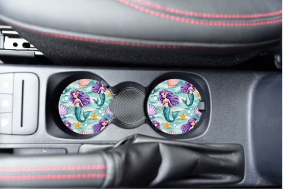 Download Purple Mermaid Pattern Car Coaster PNG - Car coaster png Collection